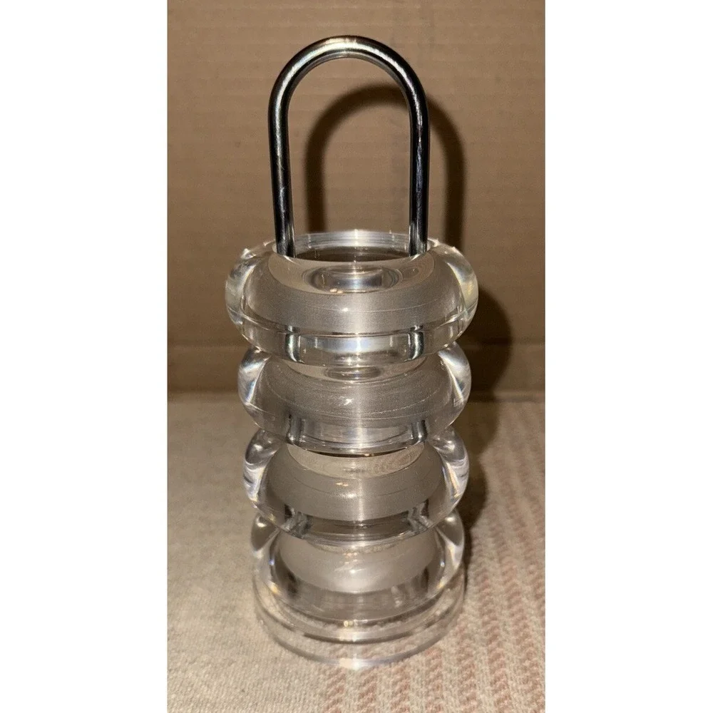 Cole And Mason Lucite Napkin Rings And Holder Vintage